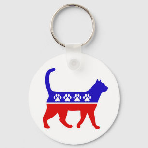 Porte-clés Logo de la fête du chat Feline Politique Grand Par