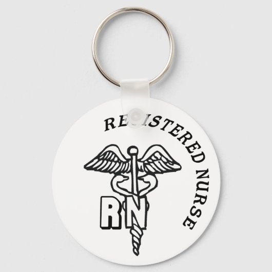 PORTE-CLÉS LOGO DE LA RN CADUCUS INFIRMIÈRE ENREGISTRÉE (Recto)
