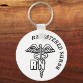 PORTE-CLÉS LOGO DE LA RN CADUCUS INFIRMIÈRE ENREGISTRÉE (Recto)