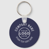 Porte-clés Logo de la société de code QR bleu marine (Recto)