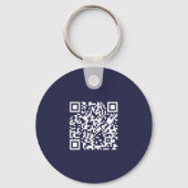 Porte-clés Logo de la société de code QR bleu marine (Verso)