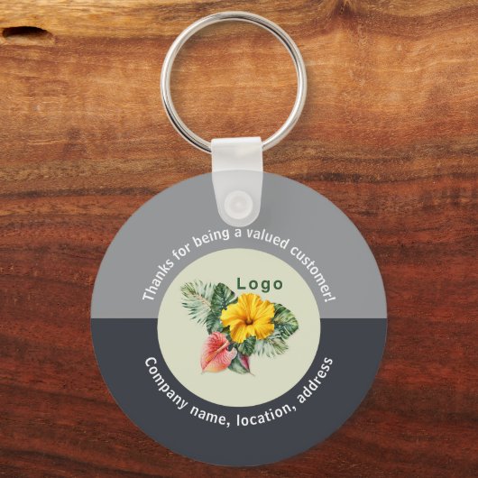 Porte-clés Logo de l'entreprise Merci - Offre client (Recto)