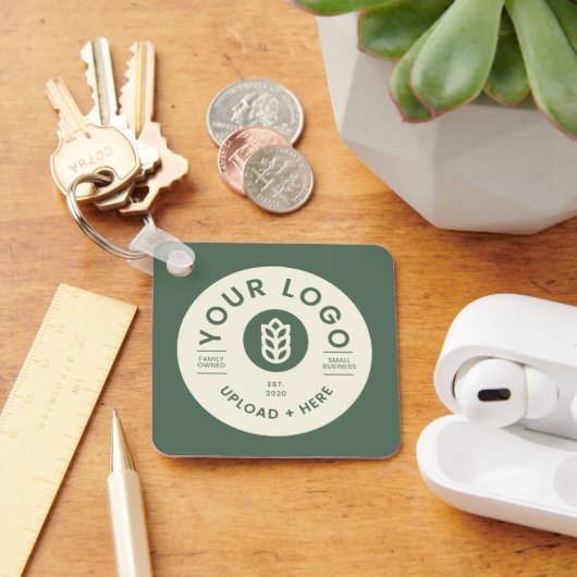 Porte-clés Logo de l'entreprise personnalisable QR Code Sage (Bureau)