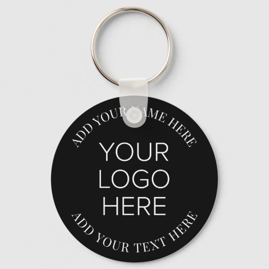 Porte-clés Logo de l'entreprise promotionnel Noir (Recto)