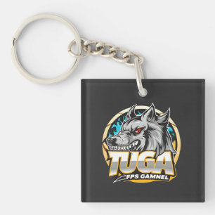 Porte-clés Logo de l'équipe de gaming TUGA Wolf en style espo