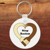 Porte-clés Logo de poignée de main anti-racisme (Recto)