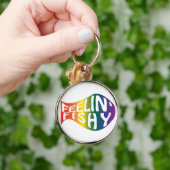 Porte-clés Logo de poisson se sentant d'arc-en-ciel (Main)