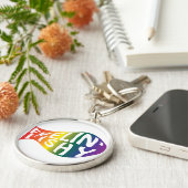 Porte-clés Logo de poisson se sentant d'arc-en-ciel (Côté)