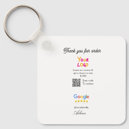 Porte-clés Logo de site Web de révision Google code QR d'anal (Recto)