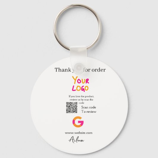 Porte-clés logo de site web d'entreprise de critique Google s (Recto)