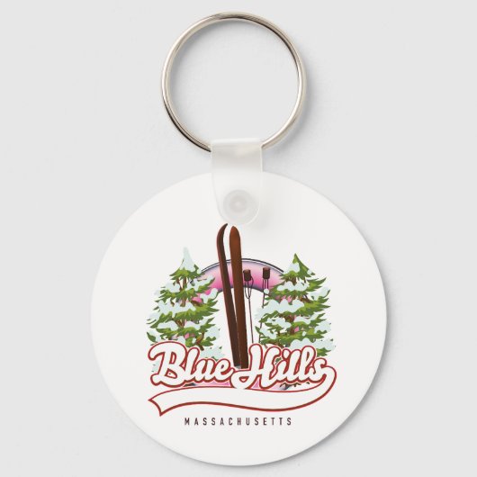 Porte-clés Logo de ski Blue Hills Massachusetts (Recto)