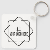 Porte-clés Logo de texte personnalisé blanc simple et minimal (Dos)