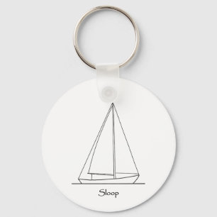Porte-clés Logo de voilier de sloop (plan de voile)