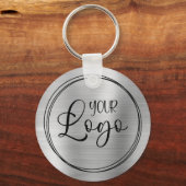 Porte-clés Logo de votre entreprise en argent (Recto)