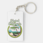 Porte-clés Logo de voyage de la Polynésie française. (Dos)