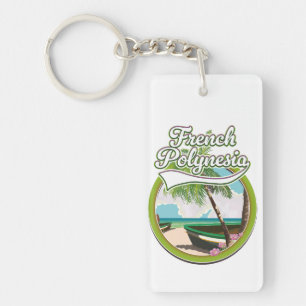 Porte-clés logo de voyage en Polynésie française.