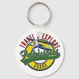 Porte-clés Logo de voyage explorer le fabuleux Ghana