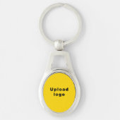 Porte-clés Logo d'entreprise avec Arrière - plan jaune sur mé (Devant)