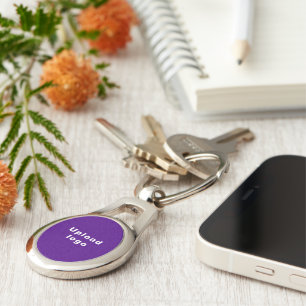 Porte-clés Logo d'entreprise avec Arrière - plan violet sur m