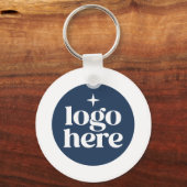 Porte-clés Logo d'entreprise bleu avec code QR simple (Recto)