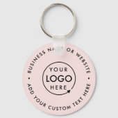 Porte-clés Logo d'entreprise | Blush Pink Feminine Profession (Recto)