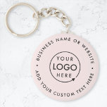 Porte-clés Logo d'entreprise | Blush Pink Feminine Profession<br><div class="desc">Un simple modèle d'entreprise rose vif personnalisé dans un style minimaliste moderne qui peut être facilement mis à jour avec le logo et le texte de votre entreprise. Si vous avez besoin d'aide pour personnaliser ce produit, veuillez me contacter en utilisant le bouton de message et je serai heureux de...</div>