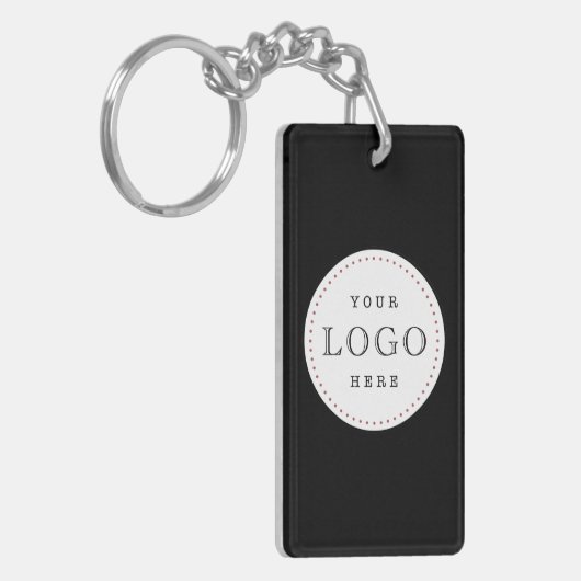 Porte-clés Logo d'entreprise Code QR double face (Devant gauche)