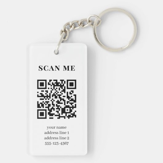 Porte-clés Logo d'entreprise Code QR double face (Dos)