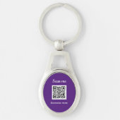 Porte-clés Logo d'entreprise Code QR Professionnel Violet Mod (Devant)
