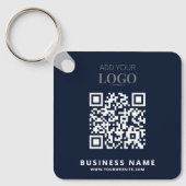 Porte-clés Logo d'entreprise Code Qr promo Marine Bleue (Recto)