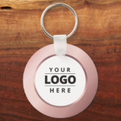 Porte-clés Logo d'entreprise Code QR Rose Gold Employé Porte  (Recto)