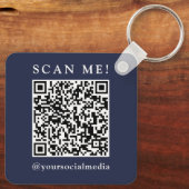 Porte-clés Logo d'entreprise & Code QR sur Objets Promotionne (Verso)