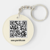 Porte-clés Logo d'entreprise et code QR double face (Dos)