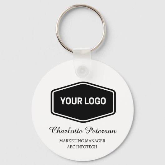Porte-clés Logo d'entreprise et code QR promotionnel (Recto)