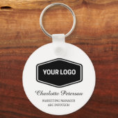 Porte-clés Logo d'entreprise et code QR promotionnel (Recto)