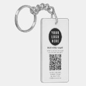 Porte-clés Logo d'entreprise et QR Code Moderne (Devant gauche)
