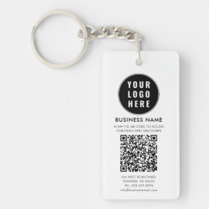 Porte-clés Logo d'entreprise et QR Code Moderne