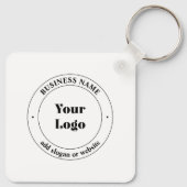 Porte-clés Logo d'entreprise et texte promotionnel | Blanc (Dos)