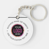 Porte-clés Logo d'entreprise | Minimal simple blanc professio (Dos)