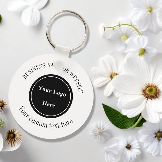 Porte-clés Logo d'entreprise minimalisteSimple Blanc Professi