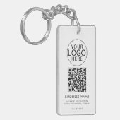 Porte-clés Logo d'entreprise moderne Code QR personnalisé (Devant gauche)