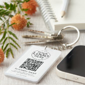 Porte-clés Logo d'entreprise moderne Code QR personnalisé (Devant droit)