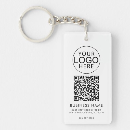 Porte-clés Logo d'entreprise moderne Code QR personnalisé (Devant)