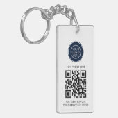 Porte-clés Logo d'entreprise moderne et code QR minimaliste (Devant gauche)