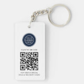 Porte-clés Logo d'entreprise moderne et code QR minimaliste (Dos)