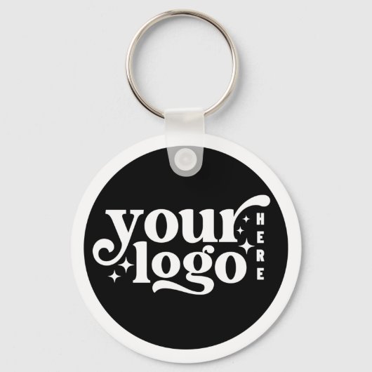 Porte-clés Logo d'entreprise moderne noir élégant professionn (Recto)