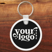 Porte-clés Logo d'entreprise moderne noir élégant professionn (Recto)