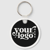 Porte-clés Logo d'entreprise moderne noir élégant professionn (Verso)