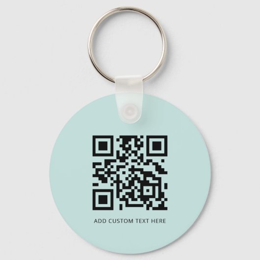 Porte-clés Logo d'entreprise moderne QR Code léger Turquoise (Verso)