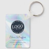 Porte-clés Logo d'entreprise moderne Script Iridescente Promo (Verso)